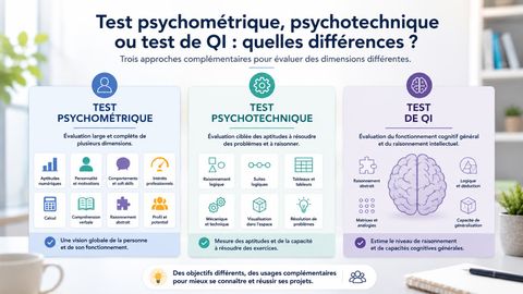 Comparaison entre test psychométrique, test psychotechnique et test de QI