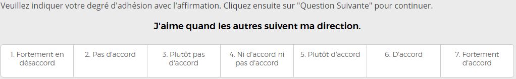 Talogy Test de Personnalité Factors Question Exemple