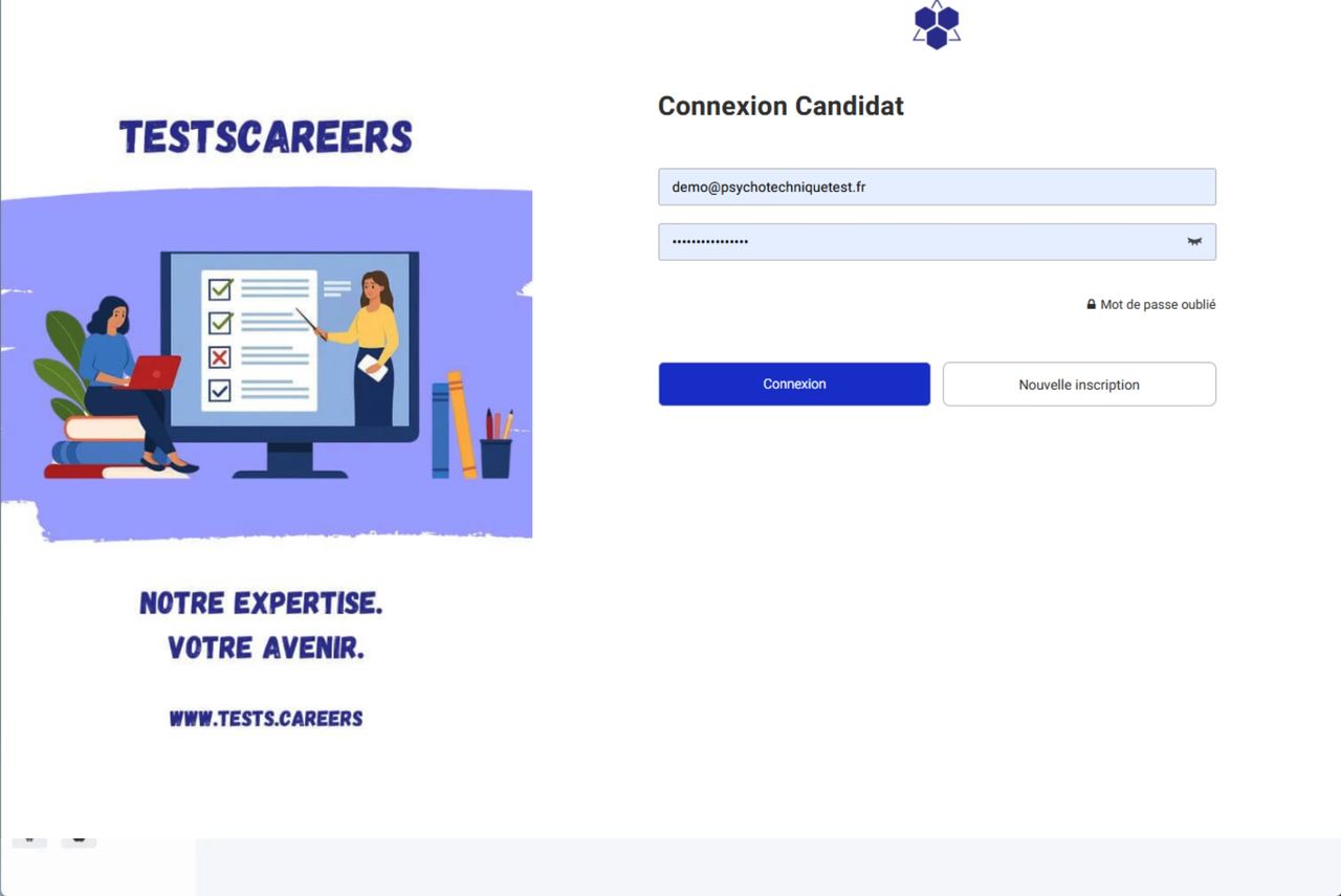 Aperçu vidéo de la plateforme TestsCareers